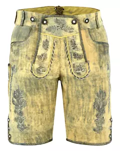 Deutsche Lederhosenshorts Wildleder Ledershorts Oktoberfest Herren BAVARISCHE Shorts - Bild 1 von 6
