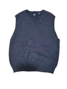 Chaleco Suéter GAP Vintage Años 90 Y2K Clásico Azul Marino Algodón Suave Elástico Para Hombre’s XL - Imagen 1 de 5