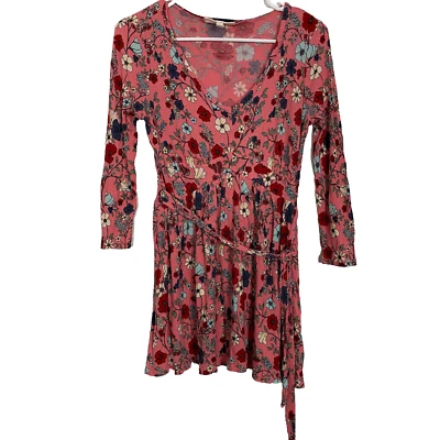 Jessica Simpson Maternity Dress Size Small Pink Floral Long Sleeve Super Soft - Image 1 of 4