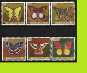 Posta aerea delle Comore 1978 - farfalle - serie completa 6 francobolli - usato - Foto 1 di 1