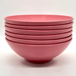 6 Sun Valley Melmac Retro Pink Berry Dessert Bowls Vintage 5.25" Melamine Lot - Picture 1 of 12