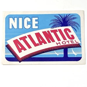 Bonita etiqueta de equipaje de hotel France Atlantic - Imagen 1 de 1