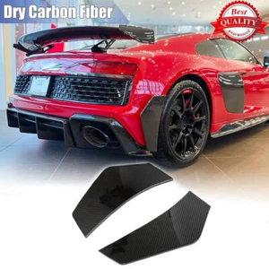 Passend für Audi R8 V10 2023UP Trocken Kohlefaser Heck Stoßstange Canards Flossen Abdeckung Lüftungsschlitze - Bild 1 von 11