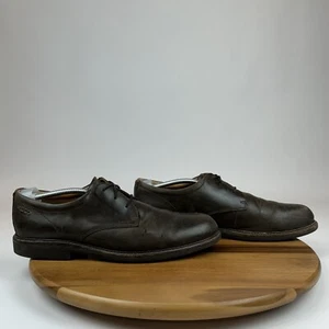 Zapatos Oxford Para Hombres Ecco Cuero Marrón Informales Cómodos Puntera Lisa Talla EU 46 GUC - Imagen 1 de 11