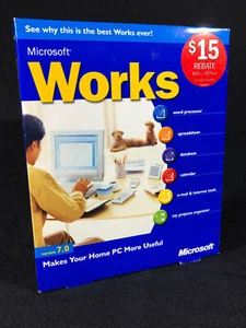 Microsoft Works version 7 Win98/ME/2000/XP (070-02132) NEW - Picture 1 of 6