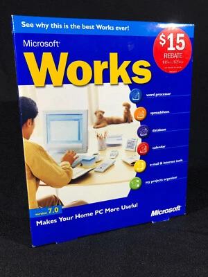 Microsoft Works version 7 Win98/ME/2000/XP (070-02132) NEW - Image 1 of 4