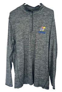 Colosseum Men's 1/4 Zip Kansas KU Jayhawks Gray Pullover Long Sleeve XL Gray - Picture 1 of 5