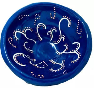 Handmade Ceramic Bowl Turkish Style Signed Blue Art Studio Pottery - Picture 1 of 9