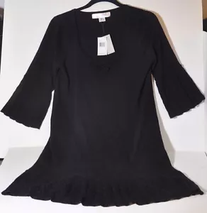 NWT Mac & Jac Black Dress w/ Embellished Sleeves Size Large PKMU9282 Casual Chic - Picture 1 of 5