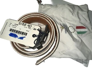 Cinturón grueso Aeronautica Militare talla 40 mezcla de doble cara estampado nuevo con etiquetas para hombre - Imagen 1 de 9