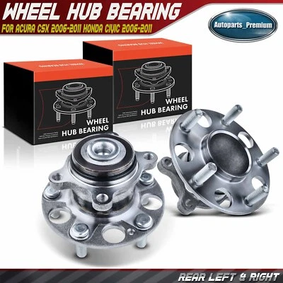 2x Rear LH & RH Wheel Hub Bearing Assembly for Honda Civic Acura CSX 2006-2011 - Image 1 of 4