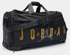 Air Jordan Duffle Bag Black/Gold Jumpman Logo School-Sport-Gym FREE SHIPPING - Picture 1 of 8