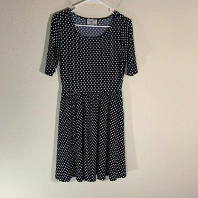 Vestido elástico vintage Mary McFadden azul marino y blanco talla S 6 Foto 1 de 4