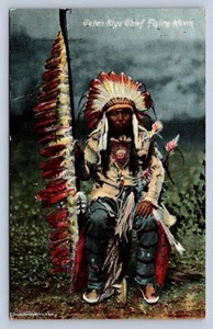 K6/ Native American Indian Postcard c1910 Ceten-Kiya Chief Flying Hawk 27 - Picture 1 of 4