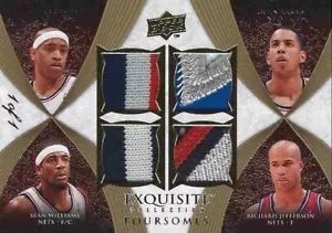 2007-08 UD Exquisite Vince Carter #1/1 Obra Maestra Parche Cuádruple New Jersey Nets - Imagen 1 de 2