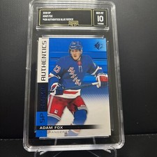 ADAM FOX RC 2019-20 Upper Deck Blue FOIL SP Authentics Card #129 NYR, GMA 10
