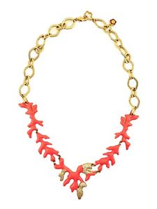 Lauren G Adams - Pretty Little Things Necklace Coral With CZ 18k Plated