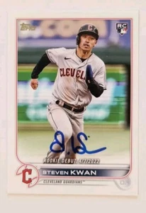 2022 Topps Firmado Autografiado - Debut Novato Día de la Independencia #US54 Steven Kwan - Imagen 1 de 3