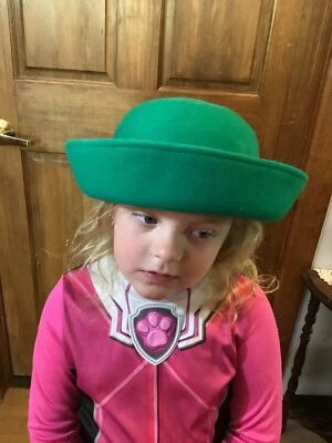  Liz Claiborne Verde Borde Ancho Damas Sombrero Negro Lazo Foto 1 de 4