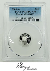 2004-W American Eagle Statue of Liberty $10 Platinum PCGS PR69 - Picture 1 of 5
