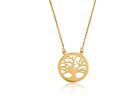14K Yellow Gold Tree Of Life Necklace Adjustable Chain 16 To 18