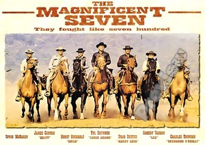 THE MAGNIFICENT SEVEN 1960 MOVIE Classic Print Poster Wall Picture A4 + - Picture 1 of 2