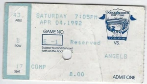 1992 California Angels @ Los Angeles Dodgers Spring Training Ticket Stub - Picture 1 of 1