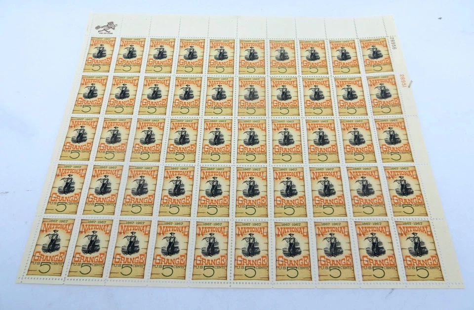 US Stamp Scott #1323, 1967, 5c National Orange Issue, Full Sheet of 50, OG MNH - Image 1 of 1