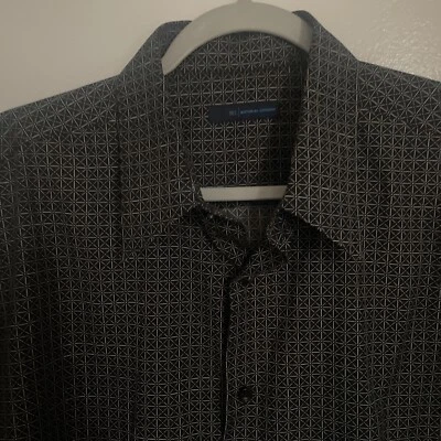 Camisa Material London Talla Extra Grande Hombre Manga Larga, Blanco y Negro Cuadros Foto 1 de 4