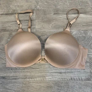 Victoria's Secret Plunge-BH Satin Bombshell Logo-Akzent hellbraun Größe 34 C - Bild 1 von 11