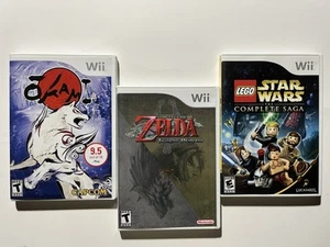 Nintendo Wii Bundle Lot Video Games🔥Lego Star Wars Twilight Princess Okami - Picture 1 of 4