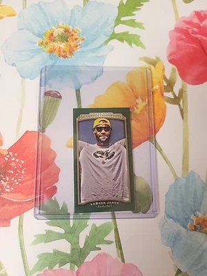 2017 Upper Deck GoodWin Champions LeBron James Mini Green Canvas Lady Luck Back - Image 1 of 2
