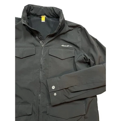Eddie Bauer Travex Jacket Mens Size Large Black Softshell Rain Wind Hiking Cargo - Image 1 of 4