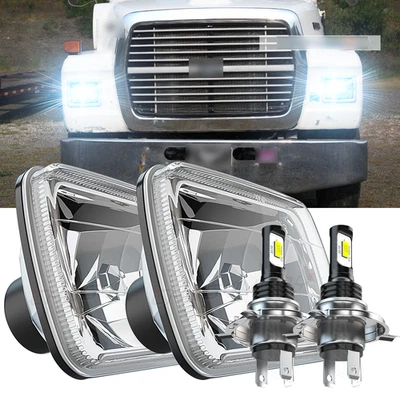 fit Ford L9000 L800 LN700 Trucks 2PC 7x6" 5x7 LED Headlight High/Low Beam new - Image 1 of 4