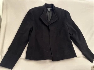 LOUBEN Women’s Black Cashmere Blend Blazer Jacket Capsule Wardrobe Size 6 - Picture 1 of 5