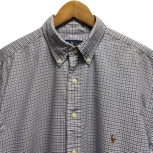 Ralph Lauren Herren LT Tall weiß/blau kariert Oxford Baumwolle Pony Button Down Hemd - Bild 1 von 5