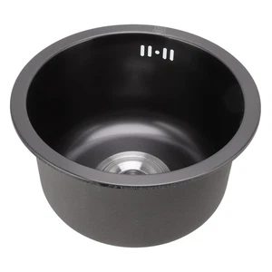 Mini Round Kitchen Sink Bar Stainless Steel Basin Single Bowl With Drain Acc SPG - Picture 1 of 12