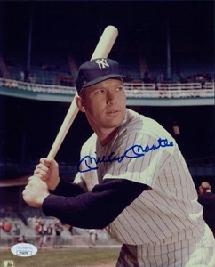 Foto lucida 8x10 firmata Mickey Mantle New York Yankees autenticata JSA - Foto 1 di 2