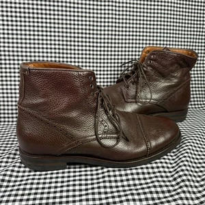 Aquatalia Carter Mens Weatherproof Cap Toe Red Brown Italian Leather Boots Sz 11 - Picture 1 of 7