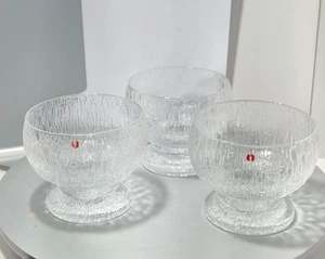 IITTALA Finland Glass "Kekkerit" Set of 3 Pedestal Bowls by TIMO SARPANEVA - Foto 1 di 6