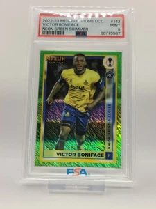 Victor Boniface RC Rookie PSA 9 - 2022-23 /350 Topps Chrome Neon Green Shimmer - Foto 1 di 1
