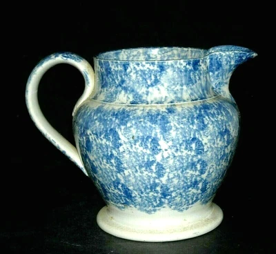 Espléndido Lg azul y blanco grueso esponjoso jarra salpicaduras de gres Foto 1 de 4