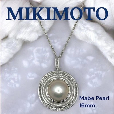 Mikimoto 16mm Mabe Pearl Pendant Sterling Silver Necklace Vintage Japan - Image 1 of 4