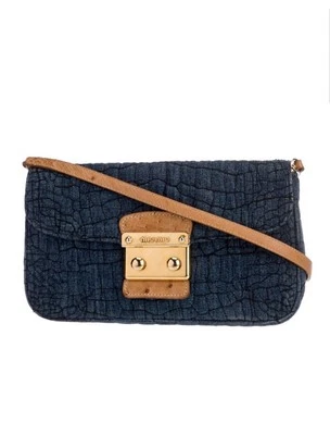 Miu Miu Denim Ricamo Bag - Image 1 of 4