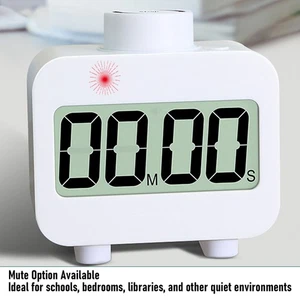 Digital Kitchen Timer USB Rechargeable Quiet Countdown Countup Time Management - Picture 1 of 12