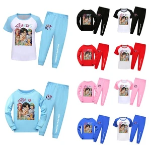 Girls KPop Saja Boys Demon Hunters Pyjamas Nightwear Kids Outfits Top+Pants Sets - Picture 1 of 19
