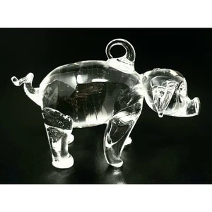 Miniatur Kunst Glas Schwein Ornament Figur, Lampwork, Handarbeit mundgeblasenes Glas - Bild 1 von 3