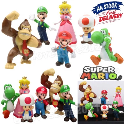 6/12PCS 3-8cm Super Mario Bros PVC Action Figure Toys Dolls Mario Luigi Yoshi AU - image 1 of 4