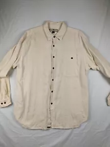 Tommy Bahama langärmliges cremefarbenes Herrenhemd aus 100 % Seide mit Bambusknöpfen Größe Large - Bild 1 von 9