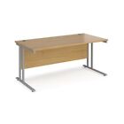 Rectangle Desk 1600 x 800mm - OAK TOP - SILVER LEGS